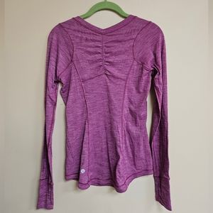 Lululemon 5 Mile Long Sleeve Heathered Regal Plum Purple Athleisure Top